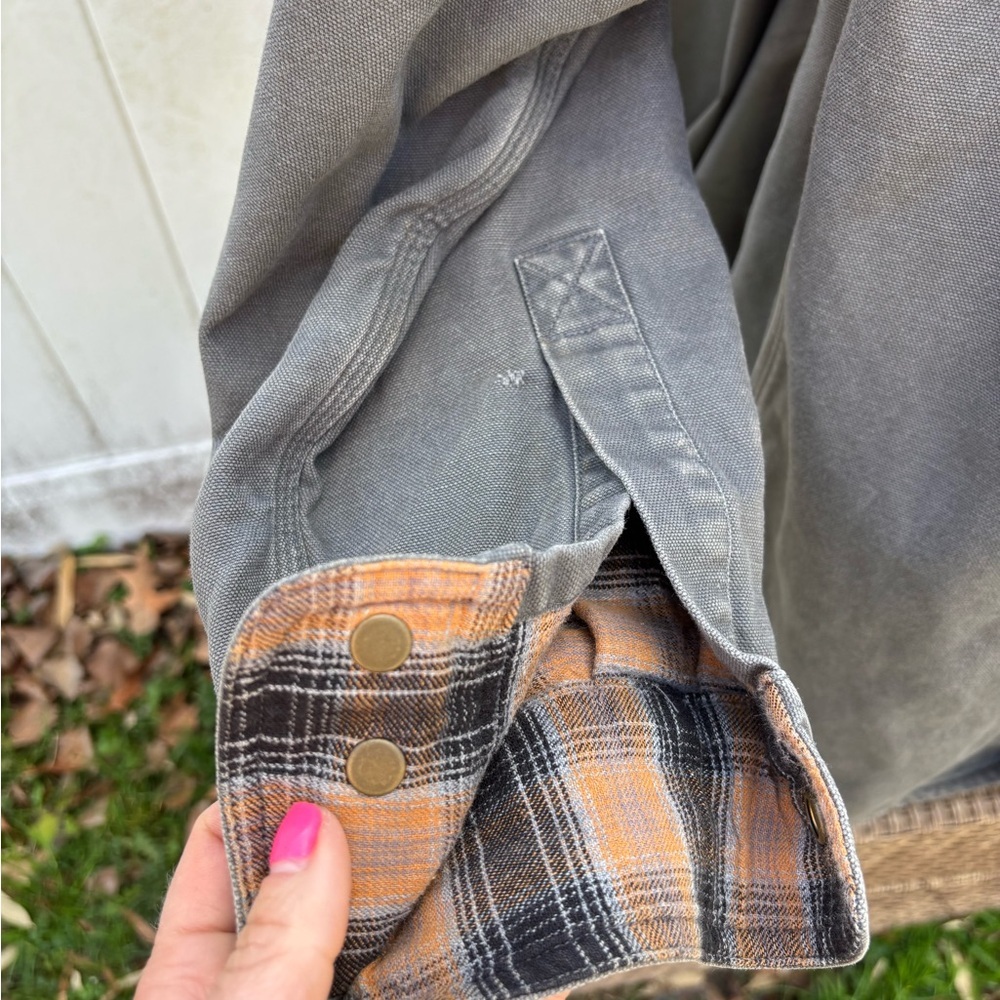 Vintage Carhartt flannel lined shirt jacket sz M - Picture 5 of 8